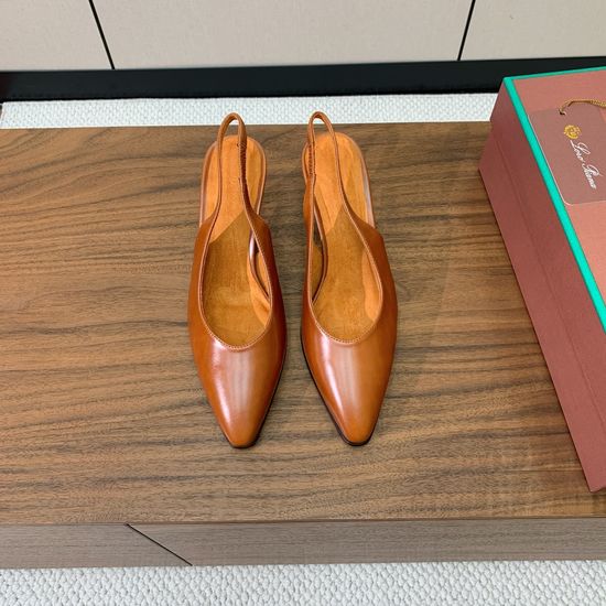 Loro Piana Open-Back Flat Shoes with 5cm Heel, Minimalist Charm