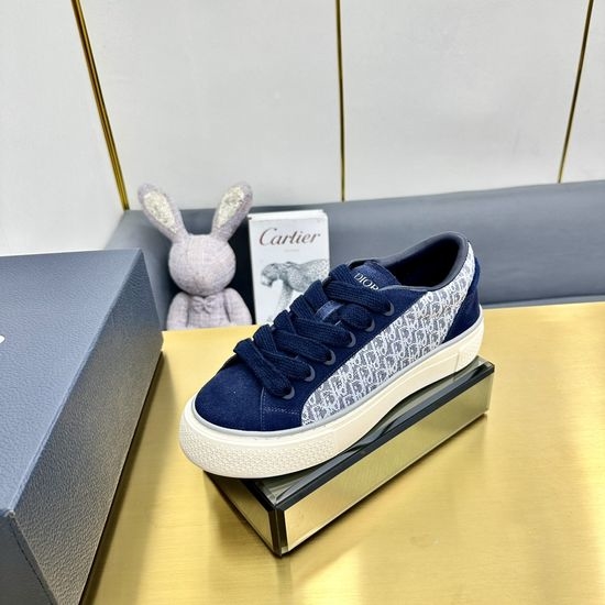 Christian Dior CD Jacquard Suede Casual Sneakers Classic Tennis Shoes
