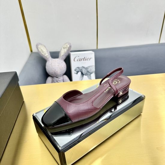 Chanel Classic Two Tone Slingback Comfortable Flat Shoes