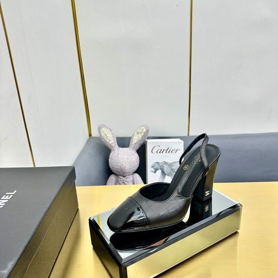 Chanel Classic Two Tone Slingback Comfortable Flat Shoes