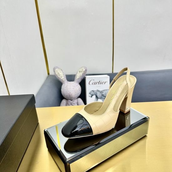 Chanel Classic Two Tone Slingback Comfortable Flat Shoes