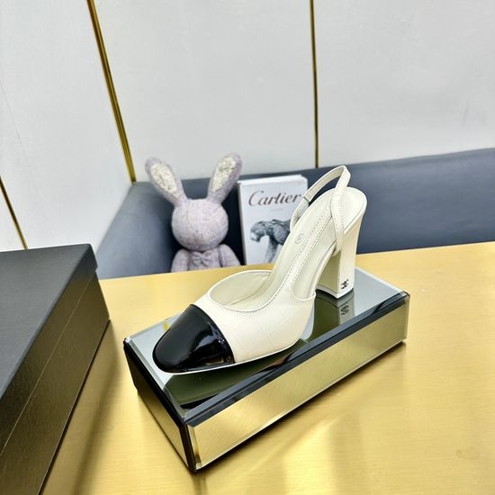Chanel Classic Two Tone Slingback Comfortable Flat Shoes