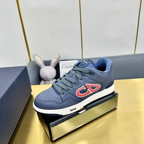 Christian Dior CD Premium Leather Lace-Up Casual Skate Shoes Non-Slip Daily Sneakers