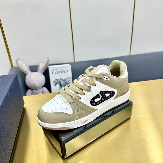 Christian Dior CD Premium Leather Lace-Up Casual Skate Shoes Non-Slip Daily Sneakers