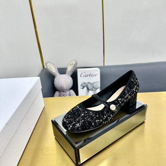Christian Dior CD Elegant Ballet Flats with CD Logo and Bow
