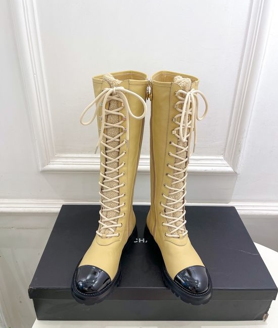 Chanel Elegant Knee-High Boots with Custom Molded Sole