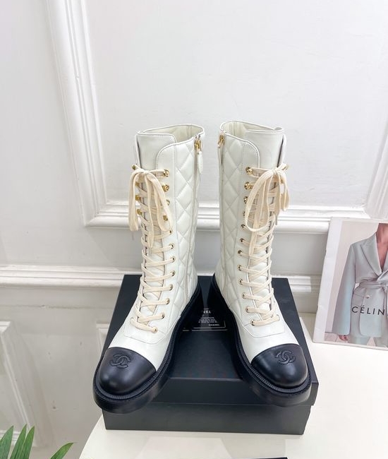 Chanel Chic Leather Ankle Boots with Logo Buckle Detail