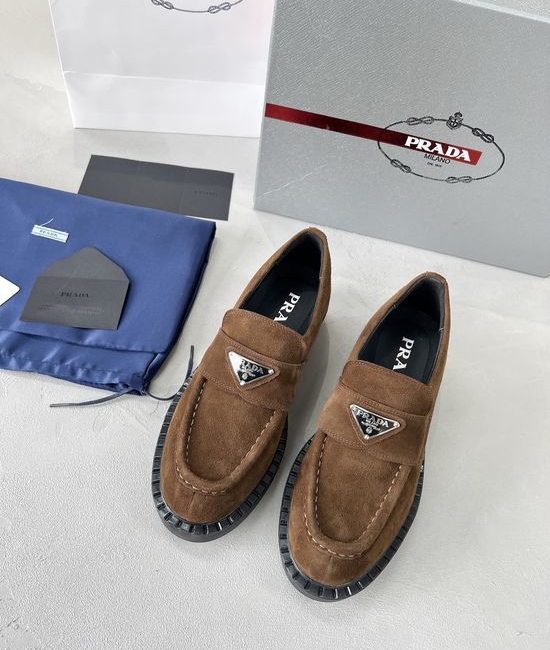 Prada Premium Suede Comfortable All Match Casual Shoes