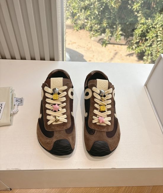 Loewe Suede Upper Sneakers Comfortable Casual Daily Shoes