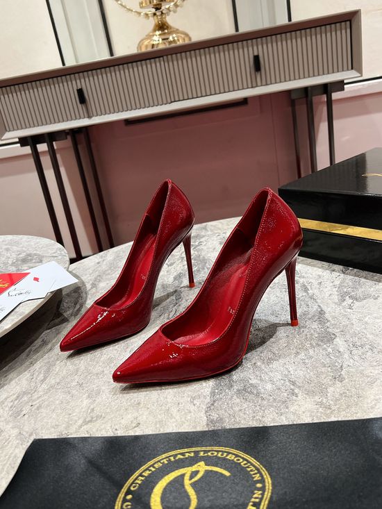 Christian Louboutine Patent Leather Pointed Toe Stiletto Heel Pumps