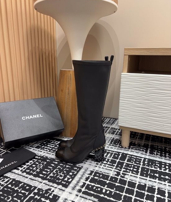 Chanel Chain Decor High Heel Ankle Knee High Boots