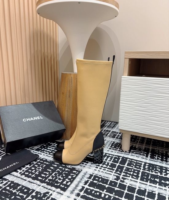 Chanel Chain Decor High Heel Ankle Knee High Boots