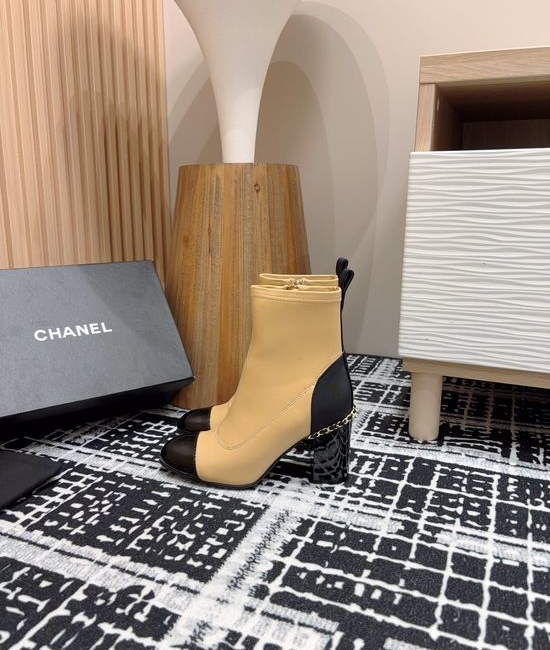 Chanel Chain Decor High Heel Ankle Knee High Boots