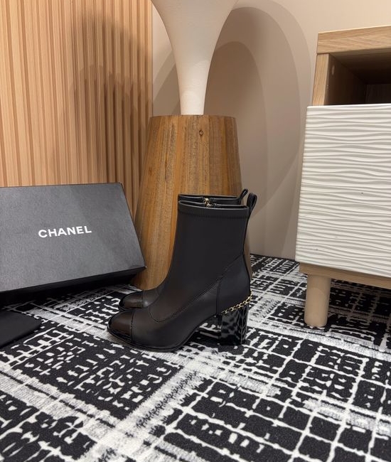 Chanel Chain Decor High Heel Ankle Knee High Boots