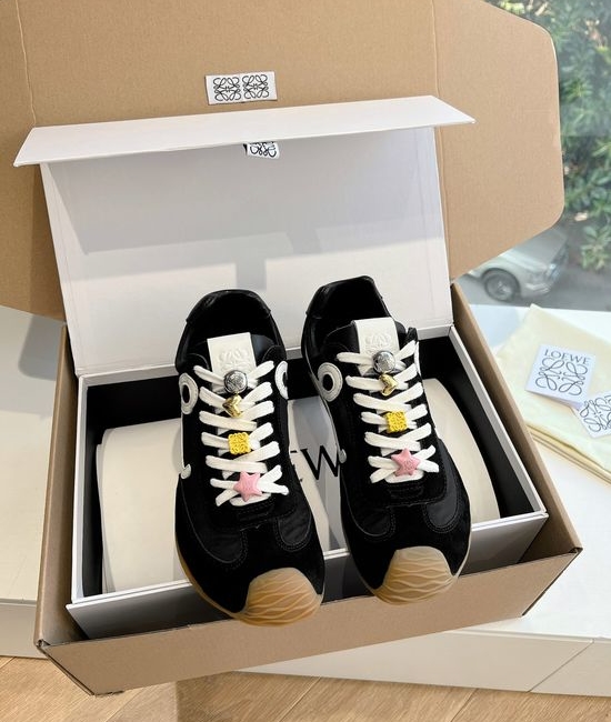Loewe Suede Upper Sneakers Comfortable Casual Daily Shoes
