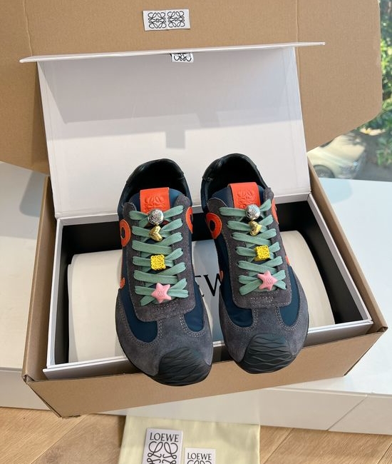 Loewe Suede Upper Sneakers Comfortable Casual Daily Shoes