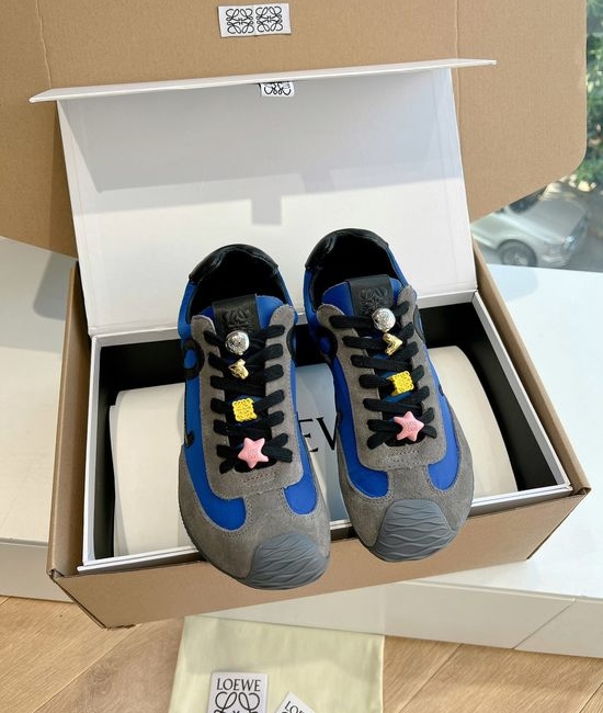 Loewe Suede Upper Sneakers Comfortable Casual Daily Shoes