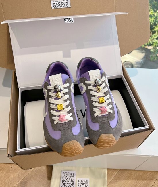 Loewe Suede Upper Sneakers Comfortable Casual Daily Shoes