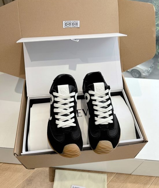 Loewe Minimalist Stitched Suede Leather Casual Comfort Sneakers
