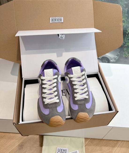 Loewe Minimalist Stitched Suede Leather Casual Comfort Sneakers