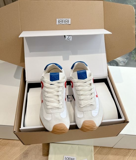 Loewe Minimalist Stitched Suede Leather Casual Comfort Sneakers