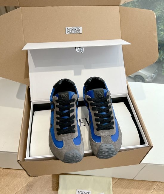 Loewe Minimalist Stitched Suede Leather Casual Comfort Sneakers