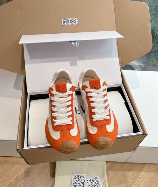 Loewe Minimalist Stitched Suede Leather Casual Comfort Sneakers