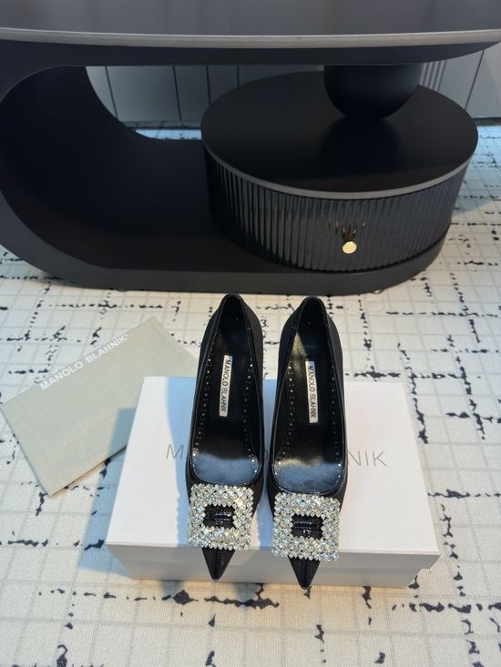 Manolo Blahnik Calfskin Suede High Heel And Flat Shoes