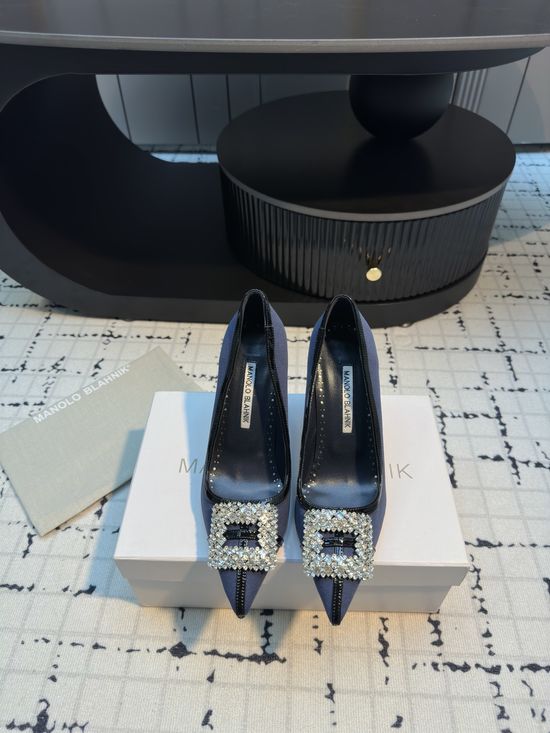 Manolo Blahnik Calfskin Suede High Heel And Flat Shoes