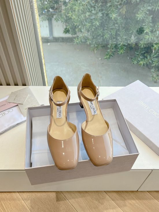Jimmy Choo Rhinestone Pointed Toe Mary Jane High Heels