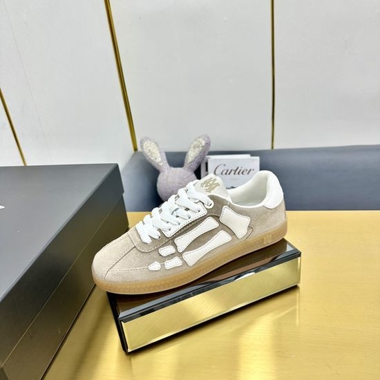 Ami Premium Leather Fashion Pattern Decor Skate Sneakers