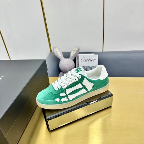 Ami Premium Leather Fashion Pattern Decor Skate Sneakers