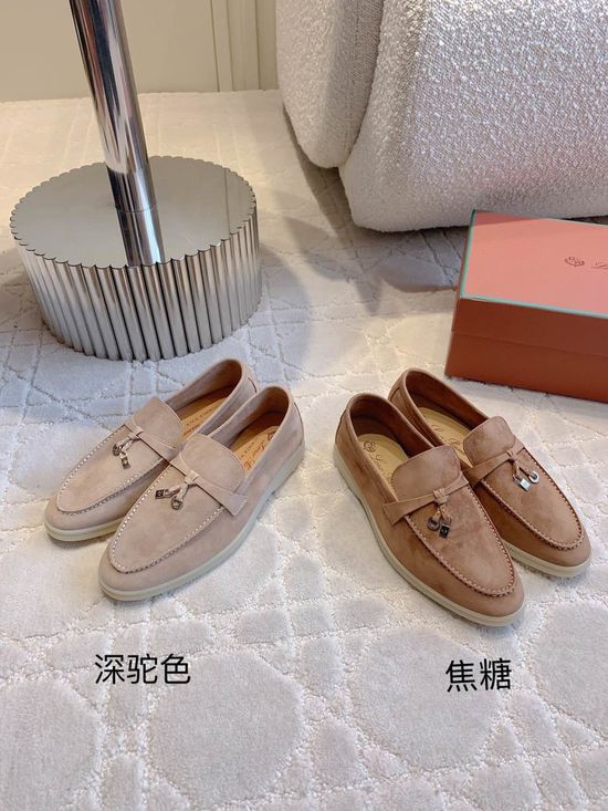 Loro Piana Premium Leather Upper Comfort Casual Loafer Shoes