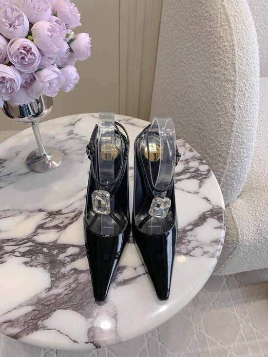 Yves Saint Laurent Elegant Diamond-Encrusted High Heels