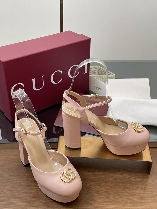Gucci Diamond Buckle Platform High Heel Sandals Premium Quality