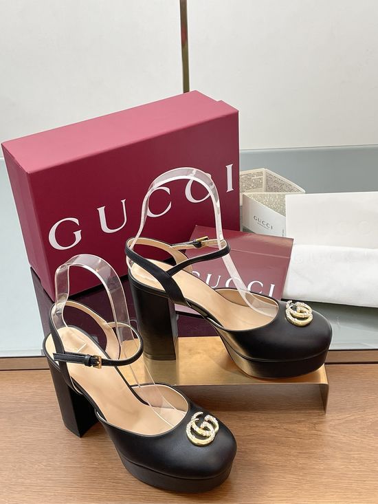 Gucci Diamond Buckle Platform High Heel Sandals Premium Quality