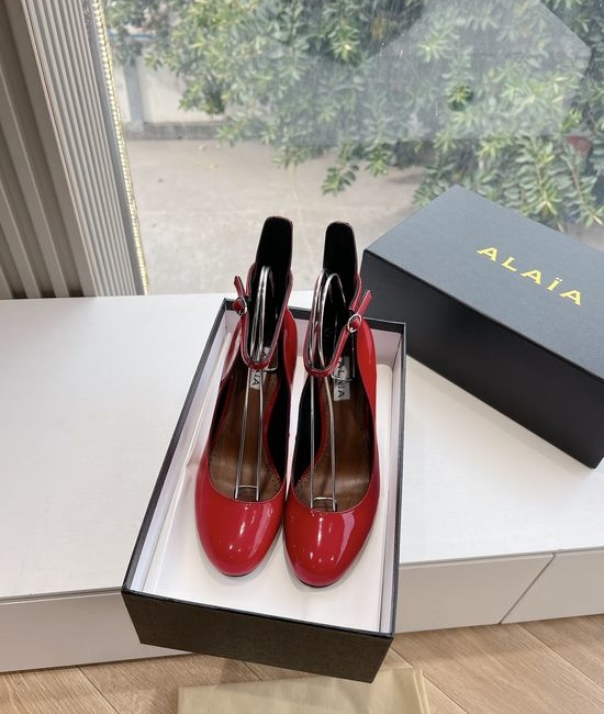 Alaia Sexy Peep Toe Patent Leather High Heel Pumps