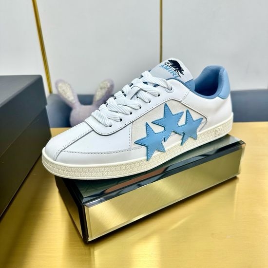 Ami Premium Leather Fashion Pattern Decor Skate Sneakers
