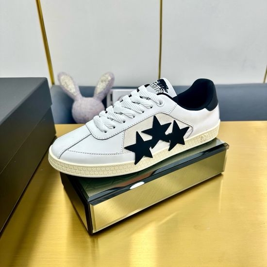 Ami Premium Leather Fashion Pattern Decor Skate Sneakers