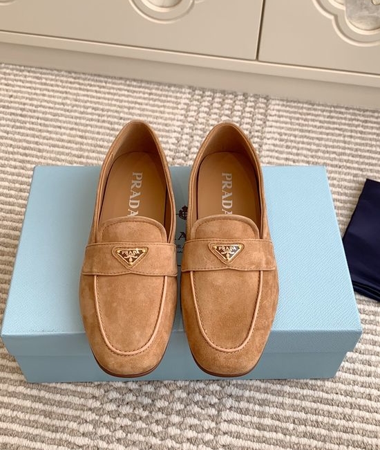 Prada Pointed Toe Mule Loafer Slippers Premium Soft Leather