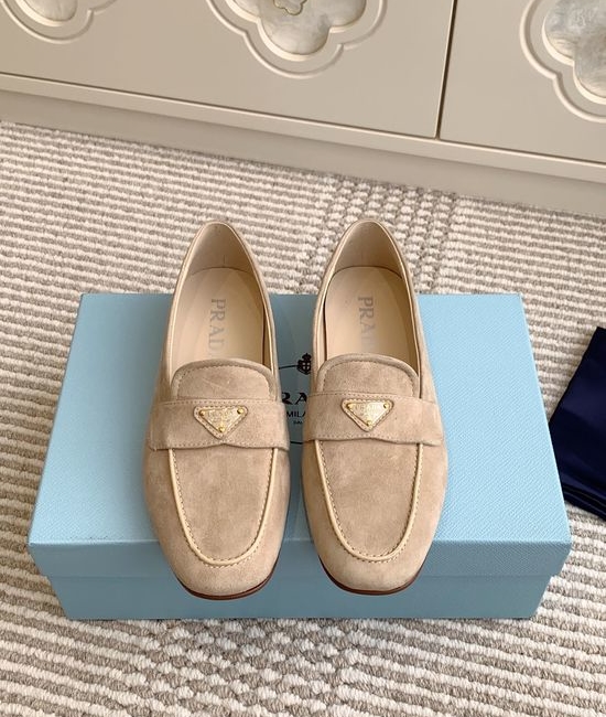 Prada Pointed Toe Mule Loafer Slippers Premium Soft Leather