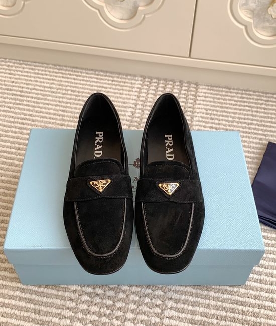 Prada Pointed Toe Mule Loafer Slippers Premium Soft Leather
