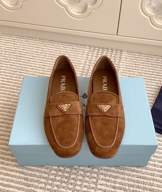 Prada Pointed Toe Mule Loafer Slippers Premium Soft Leather
