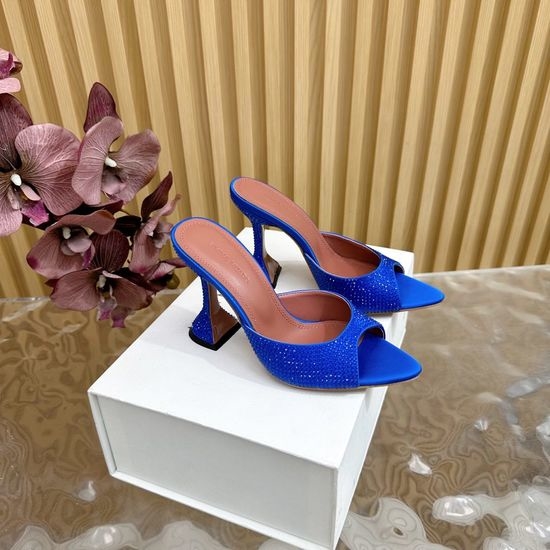Amina Muaddi Rhinestone Embellished Elegant High Heel Shoes