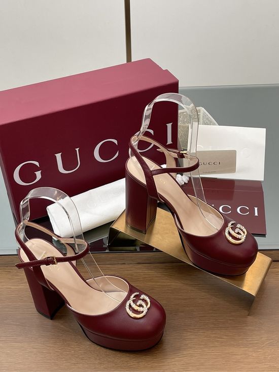 Gucci Diamond Buckle Platform High Heel Sandals Premium Quality
