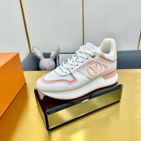 Louis Vuitton LV Comfortable Running Sneakers with Leather Upper