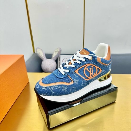 Louis Vuitton LV Comfortable Running Sneakers with Leather Upper
