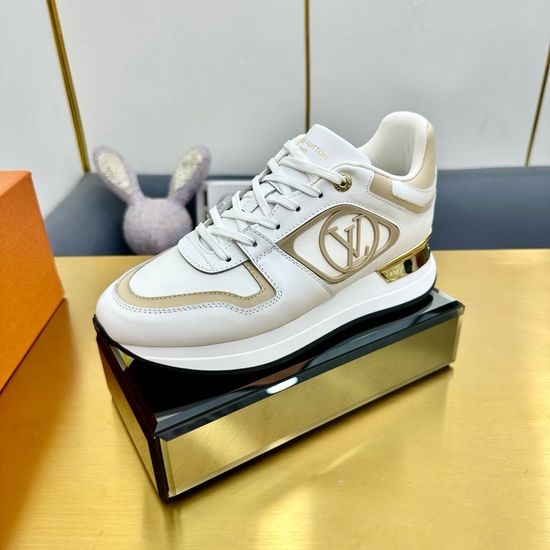 Louis Vuitton LV Comfortable Running Sneakers with Leather Upper