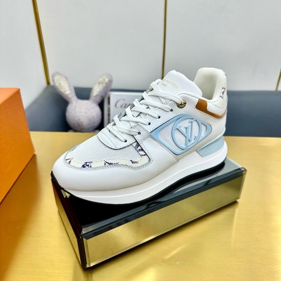 Louis Vuitton LV Comfortable Running Sneakers with Leather Upper