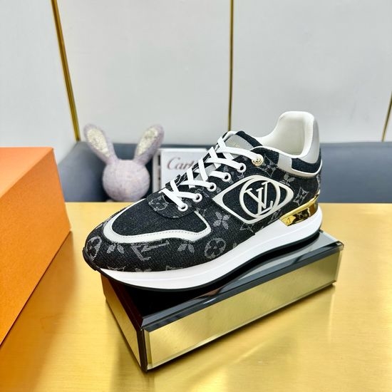 Louis Vuitton LV Comfortable Running Sneakers with Leather Upper